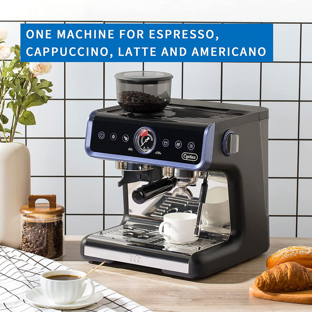 Cyetus All in One Home Barista Semi-Auto Espresso Machine Black CYK7601