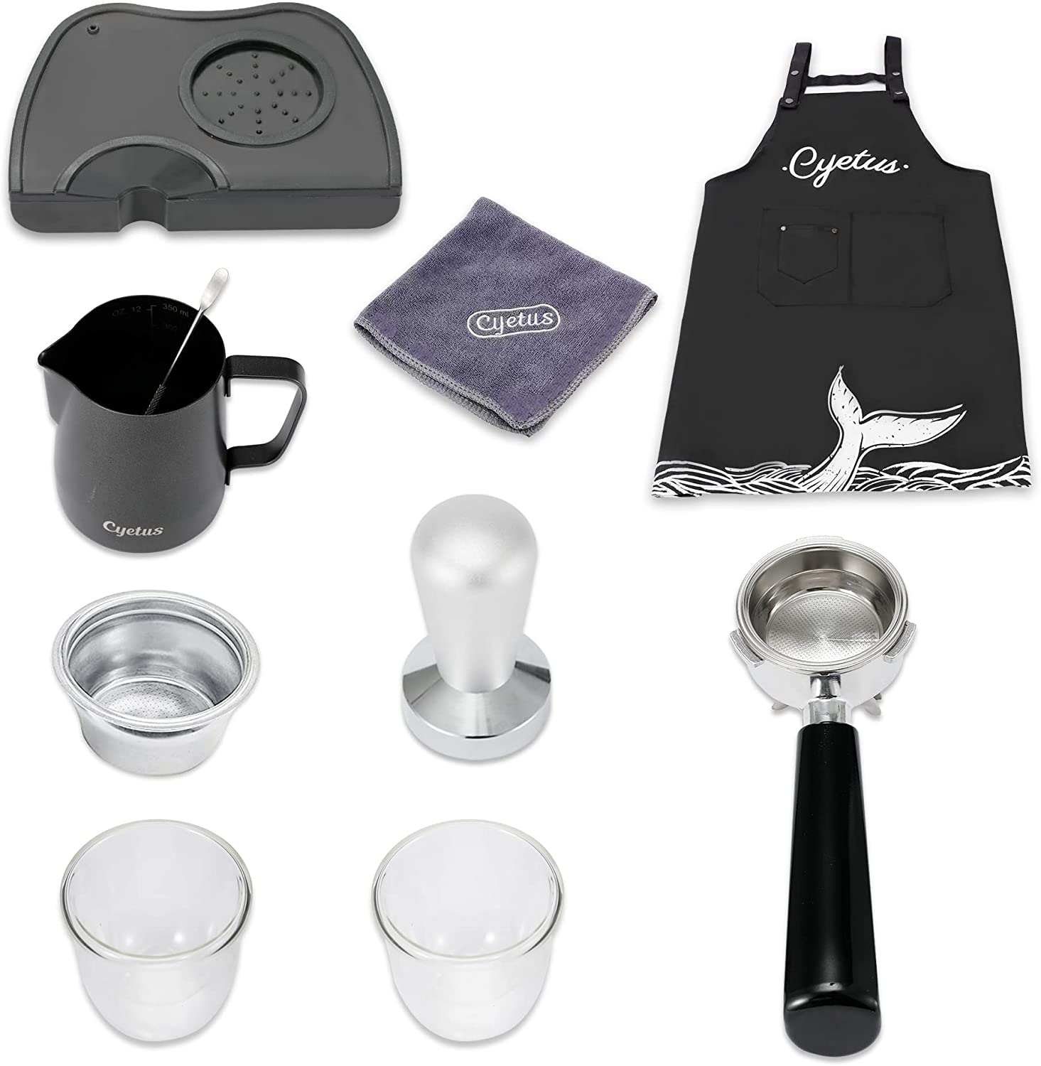 Cyetus All in One Home Barista Semi-Auto Espresso Machine Black CYK7601
