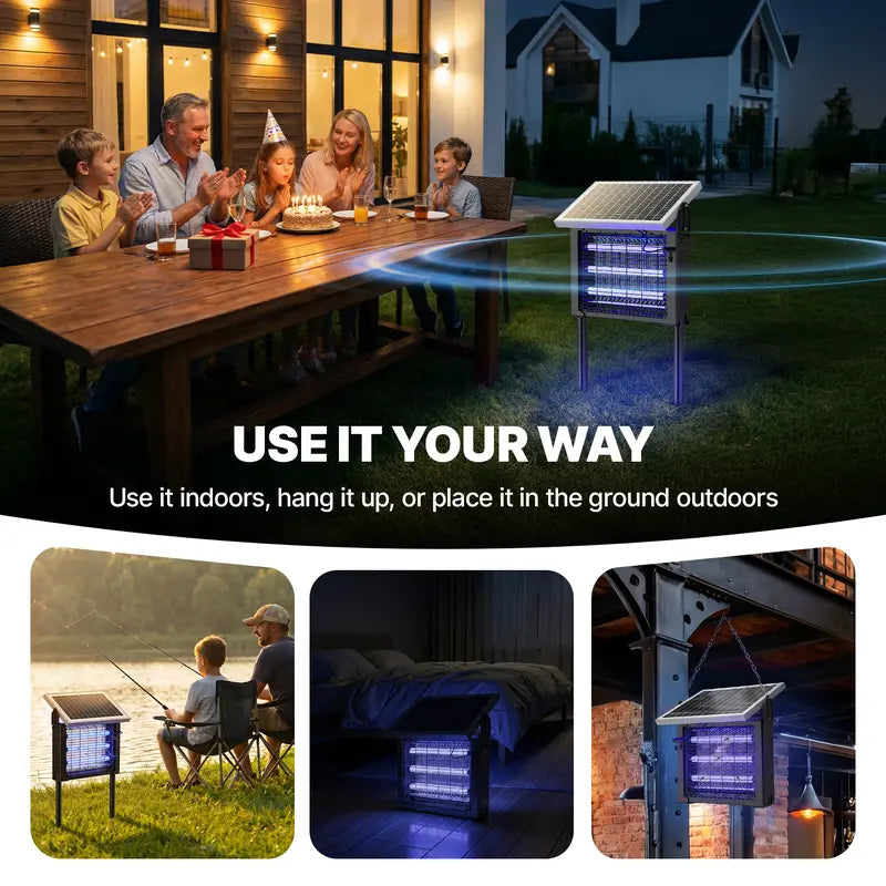 【Clearance Sale】OGERY 3500V Solar Bug Zapper, High Power Cordless Mosquito Zapper with Smart Light Sensor, Dual Solar & USB Rechargeable Insect Killer for Patio, Garden, Backyard, Outdoor Use,back to school,back to school haul
