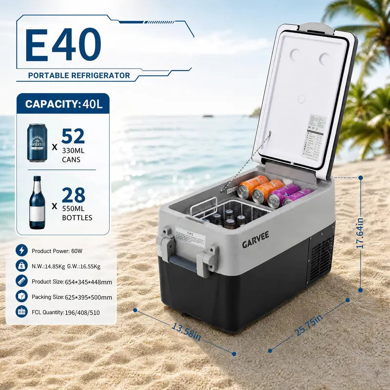 Portable 12V Car Refrigerator for Vehicles – Compact Car Fridge – Ideal for Travel, Road Trips, and Car Camping